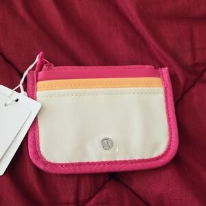 Lululemon Pink and Cream Card Holder